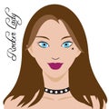 Lady comic cartoon ca-rector vector Royalty Free Stock Photo