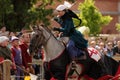 Lady competes in the contest on sword skills