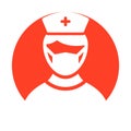 Lady Doctor Wearing mask Vector Icon which can easily modify or edit Royalty Free Stock Photo