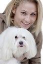 Lady with dog Royalty Free Stock Photo