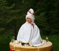 A lady-drink, a Girl table, Living table. Royalty Free Stock Photo