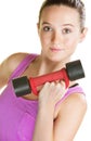 Lady with Dumbbell Royalty Free Stock Photo
