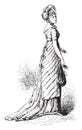 A Lady of the eight year, vintage engraving