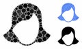 Lady Face Template Composition Icon of Circle Dots Royalty Free Stock Photo