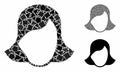 Lady face template Mosaic Icon of Uneven Elements Royalty Free Stock Photo