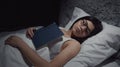 Lady fallen asleep while reading Royalty Free Stock Photo