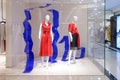 Lady fashion shop window clothing store front Royalty Free Stock Photo