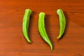 Lady finger okra closeup on isolated background