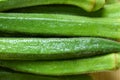 Lady Fingers or Okra Vegetable Over Wooden Table Background Royalty Free Stock Photo