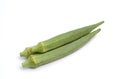 Lady Fingers or Okra on white background Royalty Free Stock Photo