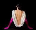 Lady in Fuchsia Long Sleeve Gloves - Low cut back gown