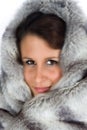 Lady with fur cap Royalty Free Stock Photo