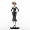 Cartoon Female Figurine In Black Dress - Stan Lee Style Royalty Free Stock Photo
