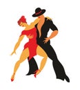 Lady and gentleman dance tango