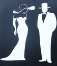 Lady and Gentleman Silhouette Royalty Free Stock Photo