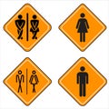 Lady and gentleman toilet signs, man woman symbols Royalty Free Stock Photo
