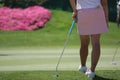 Lady golf putting Royalty Free Stock Photo