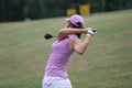 Lady golf swing Royalty Free Stock Photo