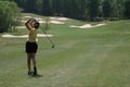 Lady golf swing Royalty Free Stock Photo