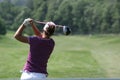 Lady golf swing Royalty Free Stock Photo