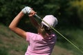 Lady golf swing Royalty Free Stock Photo