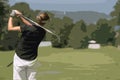 Lady golf swing