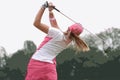 Lady golf swing Royalty Free Stock Photo