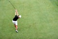 Lady golf swing in evian Royalty Free Stock Photo