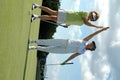 Lady Golfers celebrate Royalty Free Stock Photo