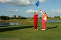 Lady Golfers celebrate Royalty Free Stock Photo