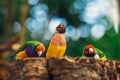 The Lady Gouldian finch, Erythrura gouldiae Royalty Free Stock Photo