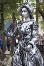 Lady in the hat. Living statue