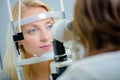 Lady having eye examination