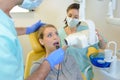 Lady having xray at dentists