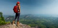 Lady hiker on the mountain