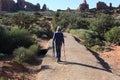 Lady Hiking in Arches National Park in Utah