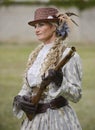 Lady holding a musket