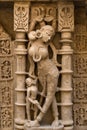 Lady Idol carved on stone at Rani ki vav Royalty Free Stock Photo