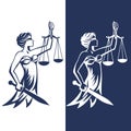 Lady Justice. Goddess Justice Themis. Personification of divine order fairness law natural law.