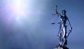 Lady justice or justitia - blindfolded figurine holding balance scale