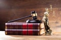 Lady Justice Near Gavel Over Law Book Royalty Free Stock Photo