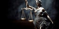 Lady Justice with scales of justice background