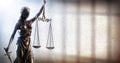 Lady Justice And Prison - Penal Justice Royalty Free Stock Photo