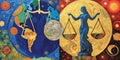 lady justice with scales on earth background, llustration World Day of Social Justice, abstract