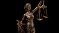 Lady justice sculpture as justitia concept. Generative AI