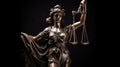 Lady justice sculpture as justitia concept. Generative AI