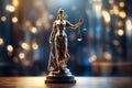 Lady justice sculpture a justitia concept illustration. ai generative