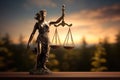 Lady Justice statue Law and legal concept. Generative AI