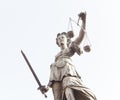 Lady Justice statue in Frankfurt am Main city, Germany Royalty Free Stock Photo