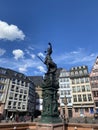 Lady Justice statue in Frankfurt am Main city, Germany Royalty Free Stock Photo